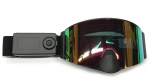 Снегоходные очки с подогревом HeatVue Dual Black Ops lens full pink coating (зеркальная линза) HB-20A-grey-fullpink