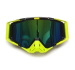Очки снегоходные RiderLab салатовые с зеркальной розовой линзой XH-048MG