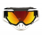 Очки снегоходные RiderLab белые с зеркальной розовой линзой XH-074RS