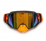 Очки снегоходные RiderLab оранжевые с зеркальной розовой линзой XH-105