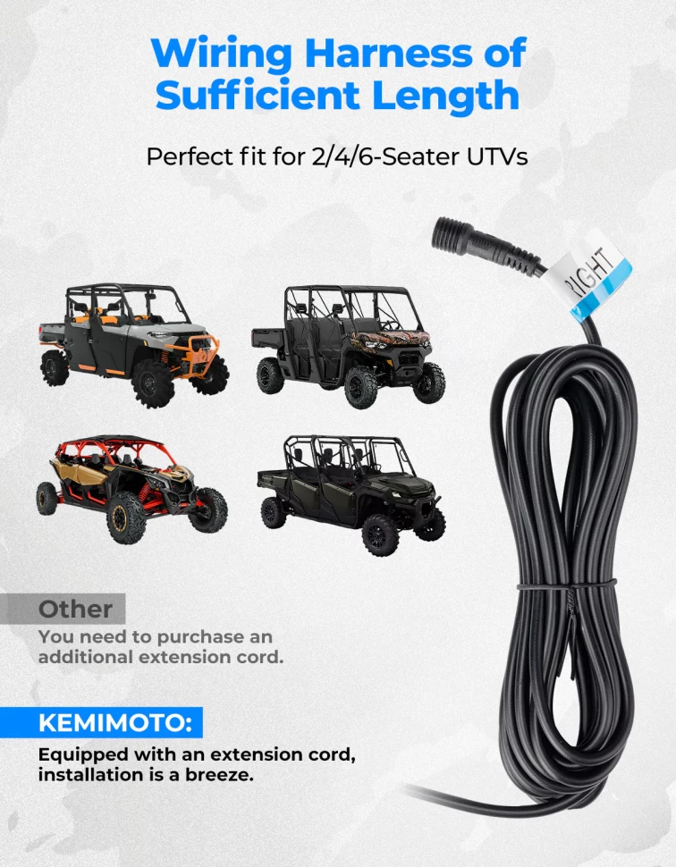 Комплект поворотников универсальный для всех UTV Kemimoto B0401-00901BK
