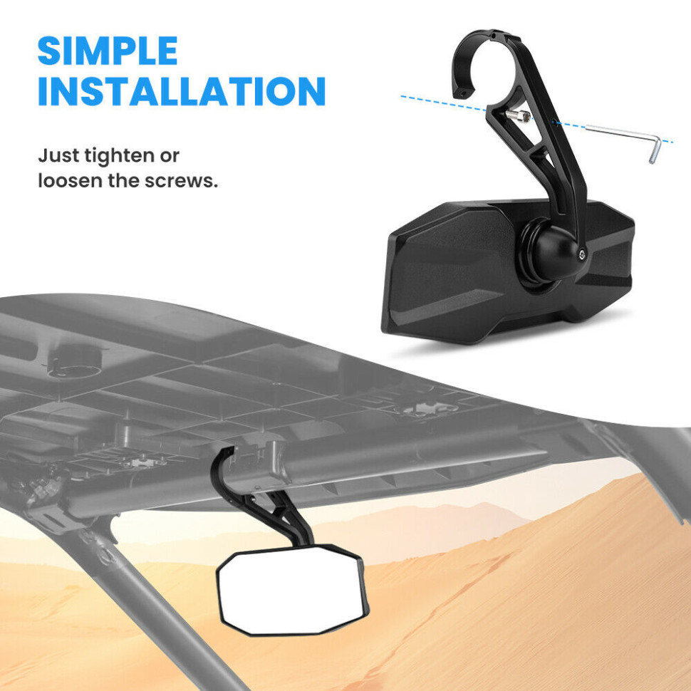 Зеркало центральное Kemimoto 1.75 для Polaris General XP RZR S 4 570 900 2881540 B0106-03901BK