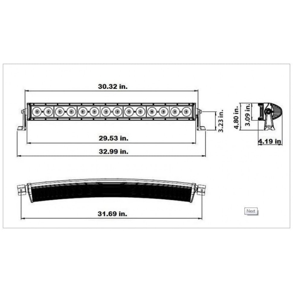 Балка светодиодная изогнутая комбинированная 140W 10080LM 81см /32" LED RiderLAB Curved FL140C FL140C