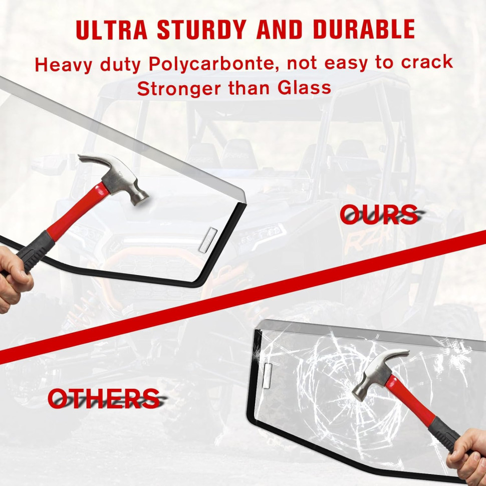 Стекло лобовое 1/2 половинка Polaris RZR XP 2024 Sport/Premium/Ultimate MTVPH0608