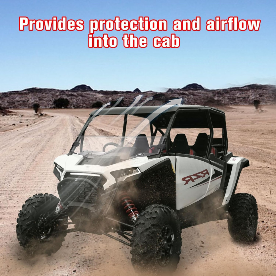 Стекло лобовое 1/2 половинка Polaris RZR XP 2024 Sport/Premium/Ultimate MTVPH0608