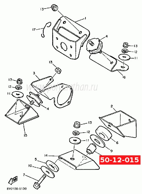 Сайлентблок опоры двигателя 50-12-015 90380-10129-00