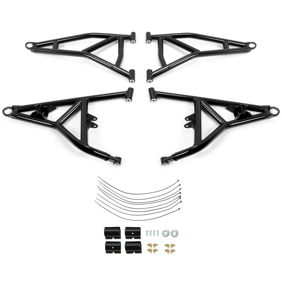 Комплект передних изогнутых рычагов Gorilla Works для Polaris RZR XP 1000 High Clearance Forward A-Arms AA-P-RZR1K-HC AA-P-RZRXPT-HC-NAP-SBJ-B2-03 1543204-293 1021480-293 1021481-293 1543204-458 1543204-630 1543204-689 1543744-458 1544030-458 1543744-689 