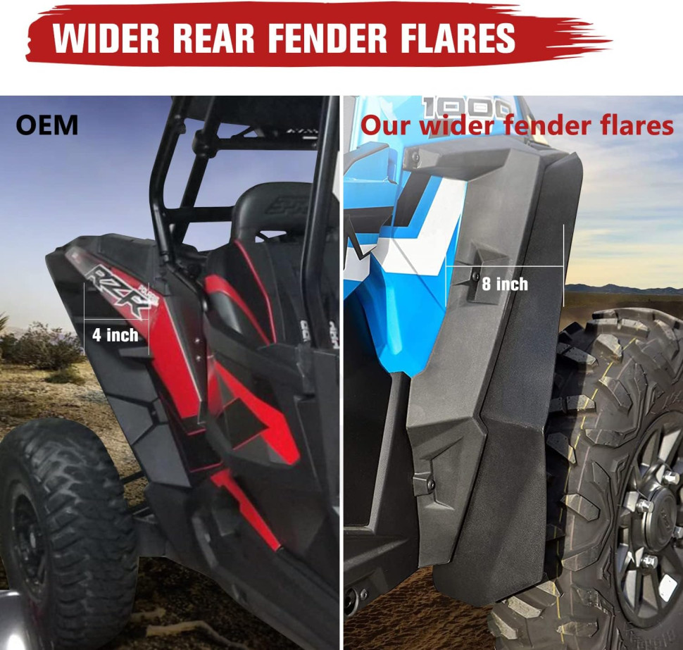 Расширители для Polaris RZR 1000 Перед плоский, зад формовый KMPH0210