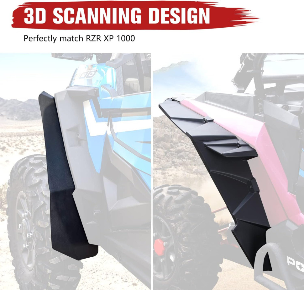 Расширители для Polaris RZR 1000 Перед плоский, зад формовый KMPH0210