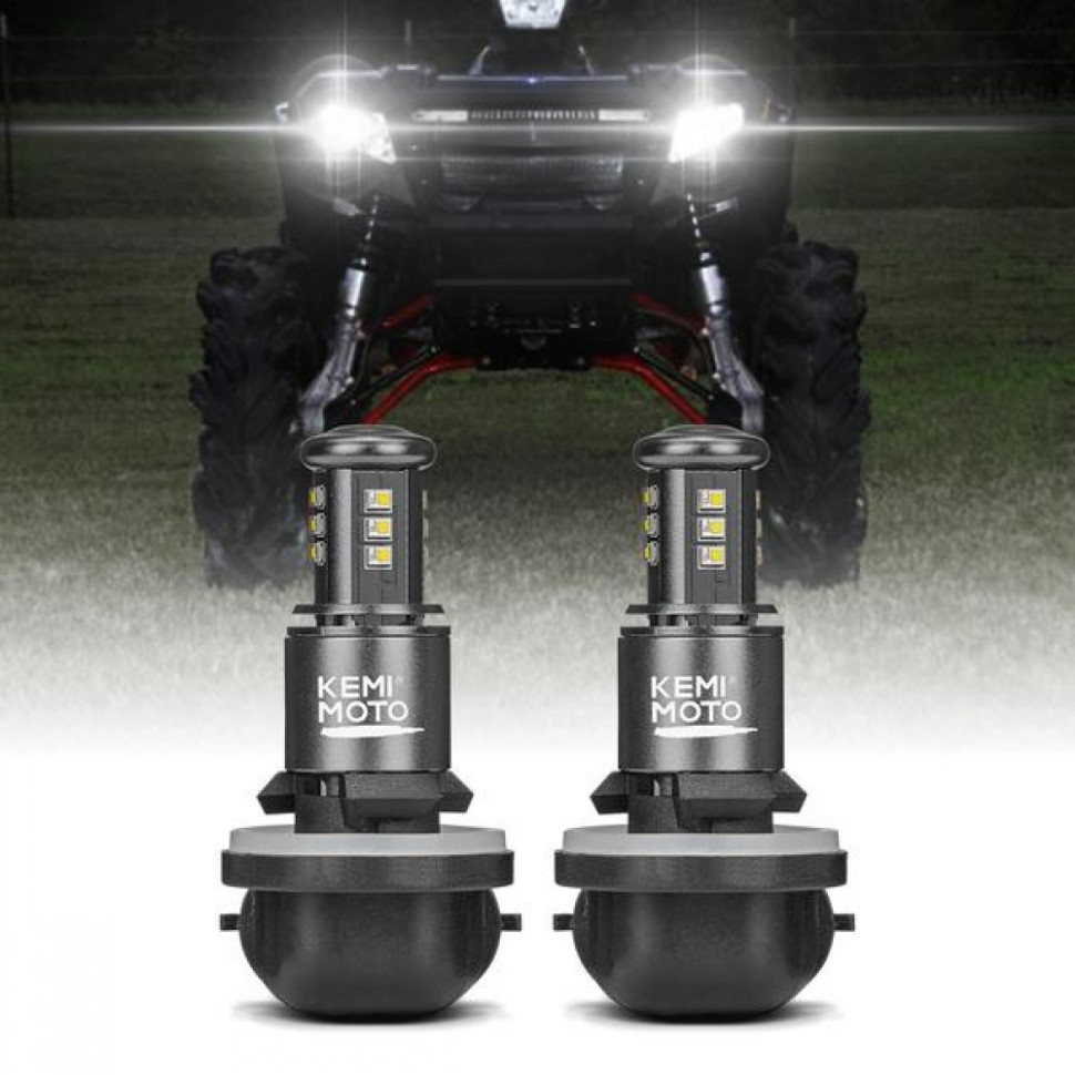 LED лампы головного света Polaris Sportsman, Ranger, ACE 4010253 4030048 4011066 KemiMoto B0801-01501BK B0801-01501BK