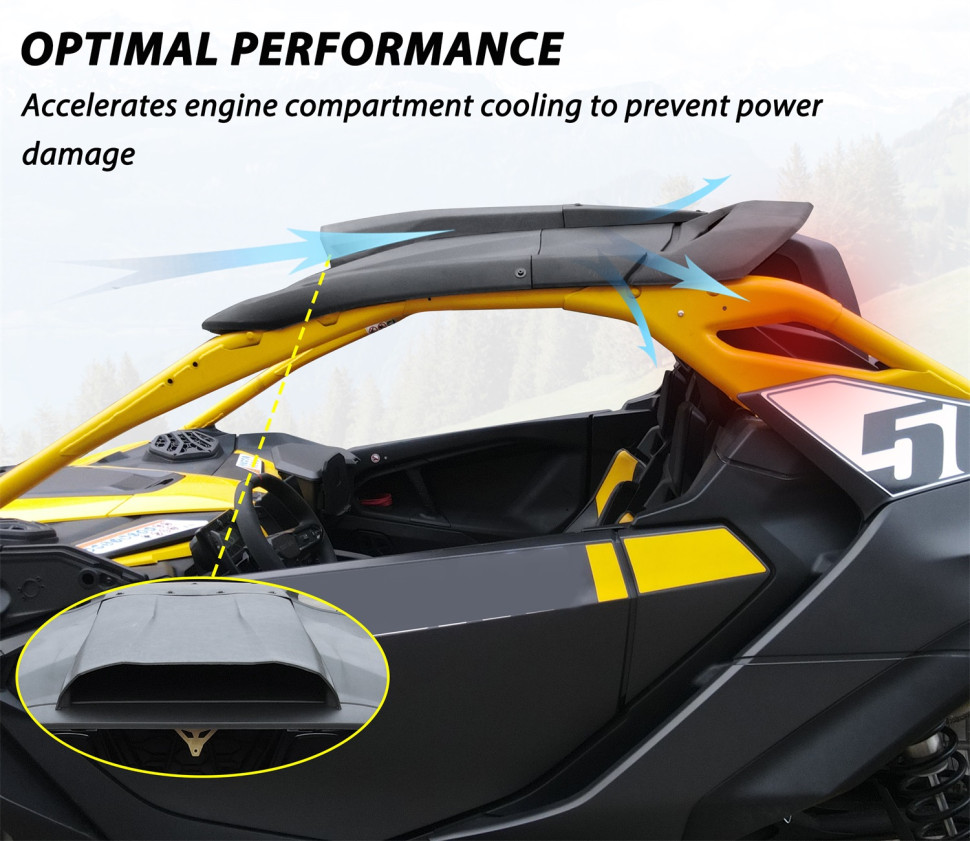 Воздухозаборник на крышу (Cold Air Roof Scoop) для квадроцикла Can-Am Maverick R 2024+ 715008280; 715008280N