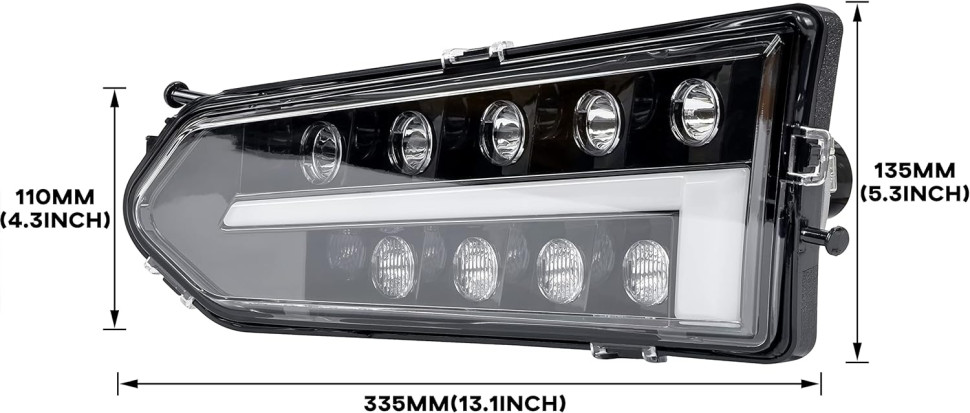 Фары светодиодные Kemimoto Premium для Polaris Ranger 570/900/1000 2013-2018 2411787 2411786 B0801-01001CL