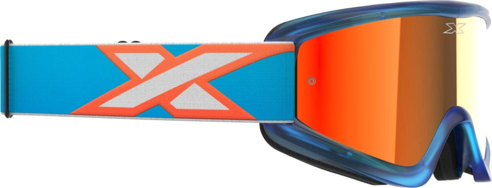 Очки EKS FLATOUT CYAN/FLO ORANGE/WHITE Красная зеркальная линза 067-60380