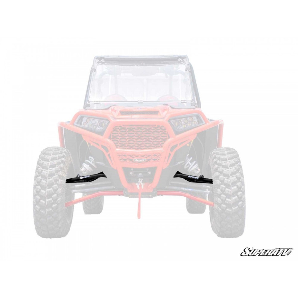 Передние верхние черные усиленные рычаги для Polaris RZR 1000 /RZR XP Turbo 2013+ 1018824 /1018825 SuperATV AA-P-RZRXPT-HC-NAP-SBJ-B1-02 AA-P-RZRXPT-HC-NAP-SBJ-B1-02