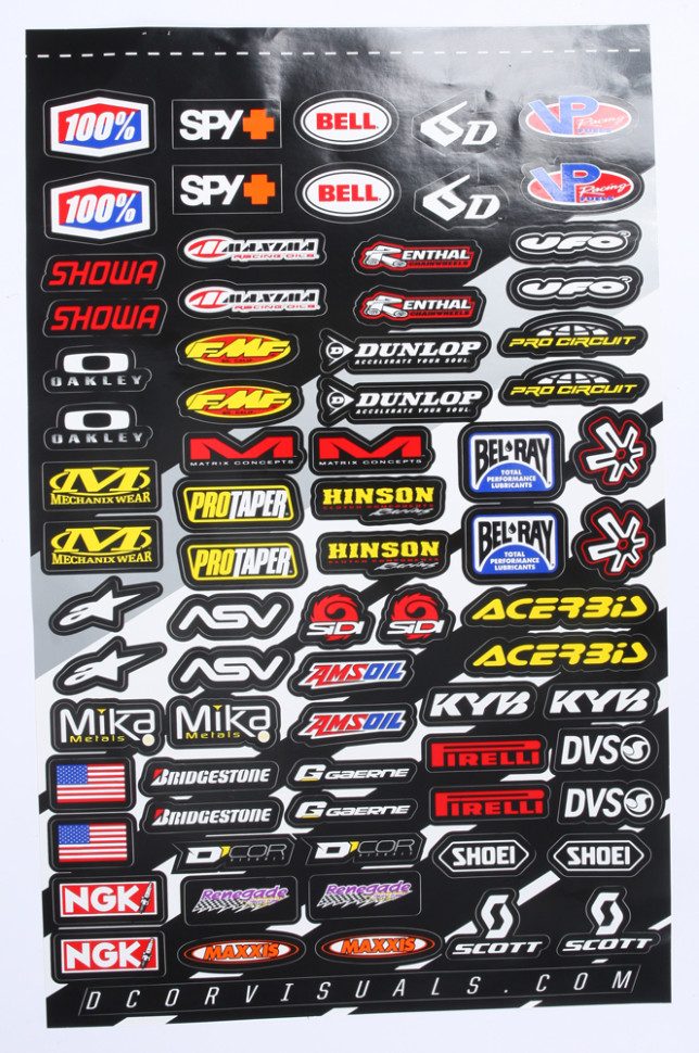 Комплект наклеек MX Logo Decal Sheet 40-90-113 862-90113