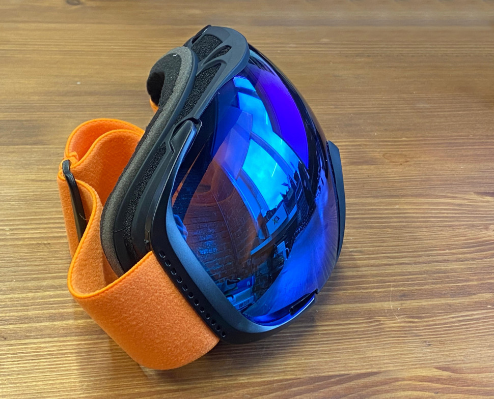 Очки горнолыжные/снегоходные двойная линза HB-191-clear-cystalblue OTG