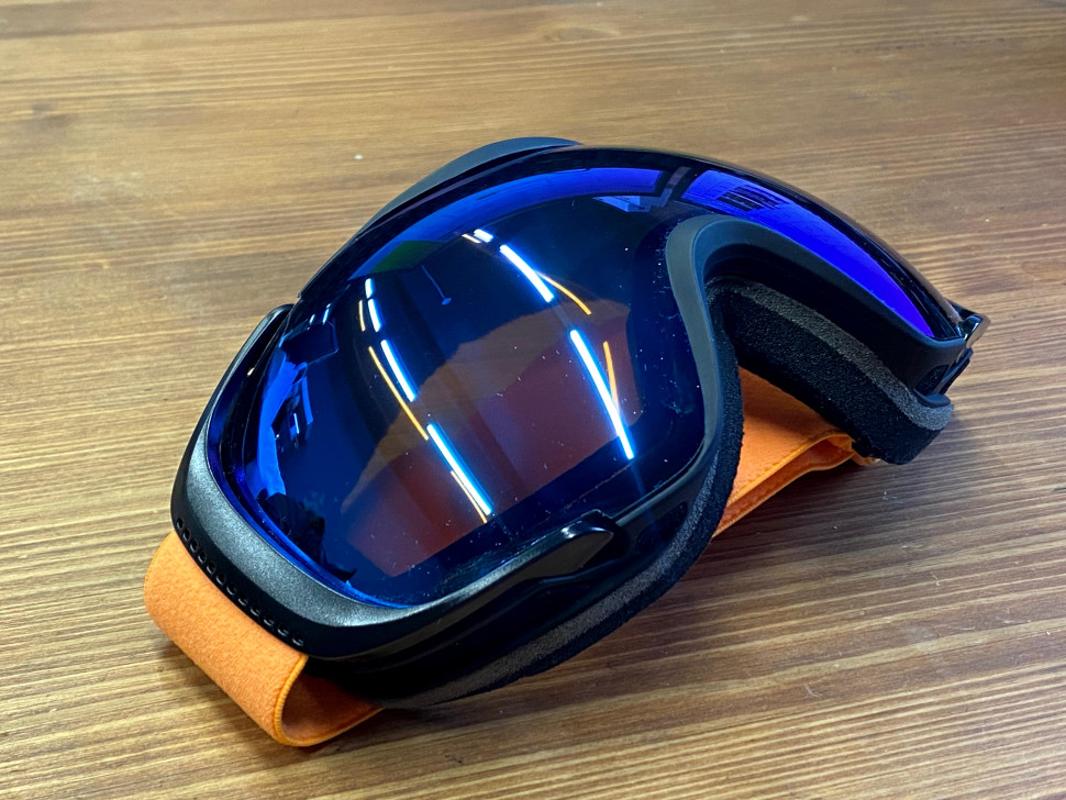 Очки горнолыжные/снегоходные двойная линза HB-191-clear-cystalblue OTG