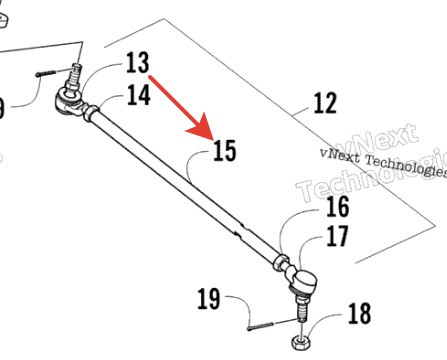 Рулевая тяга Arctic Cat 500/450/400 2012+ 3306-723 3306-723
