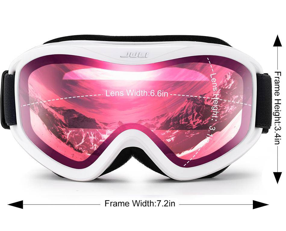 Очки горнолыжные/снегоходные двойная линза JULI HB-01-dark-fullred OTG