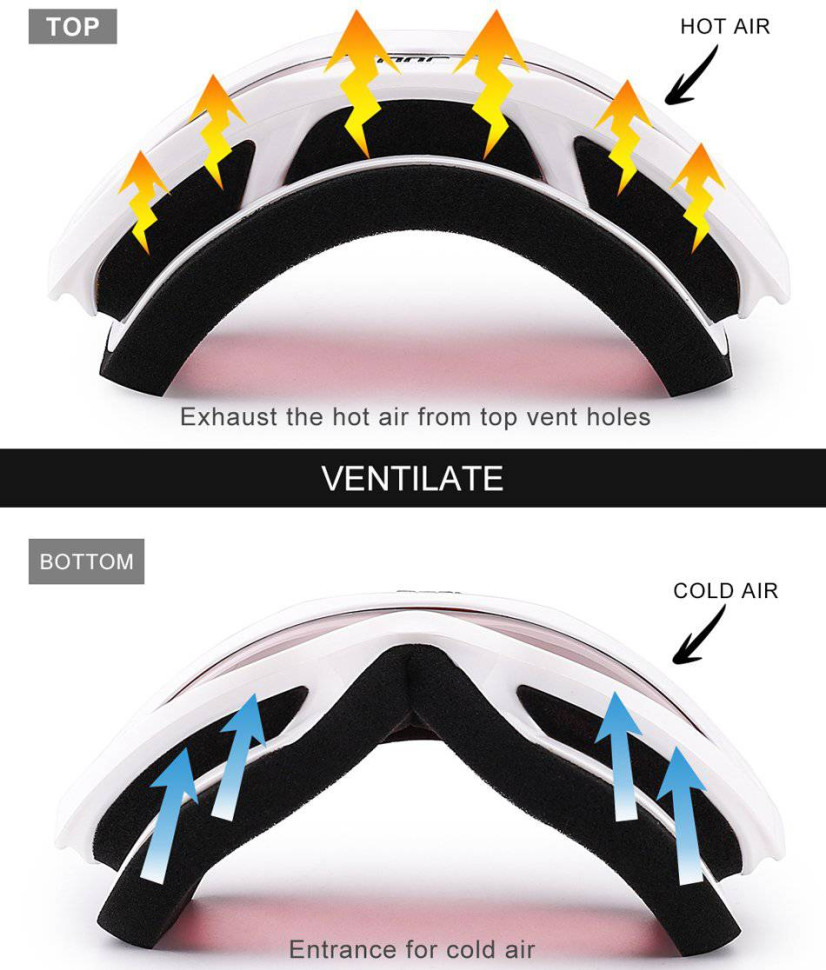 Очки горнолыжные/снегоходные двойная линза JULI HB-01-dark-purle OTG