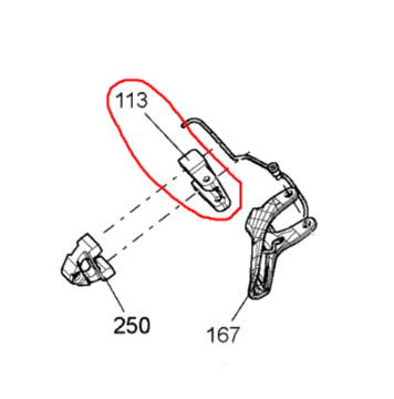 Корпус блока кнопок на руле для снегохода LOGEMENT SUPE. *HOUSING-UPPER  512059969