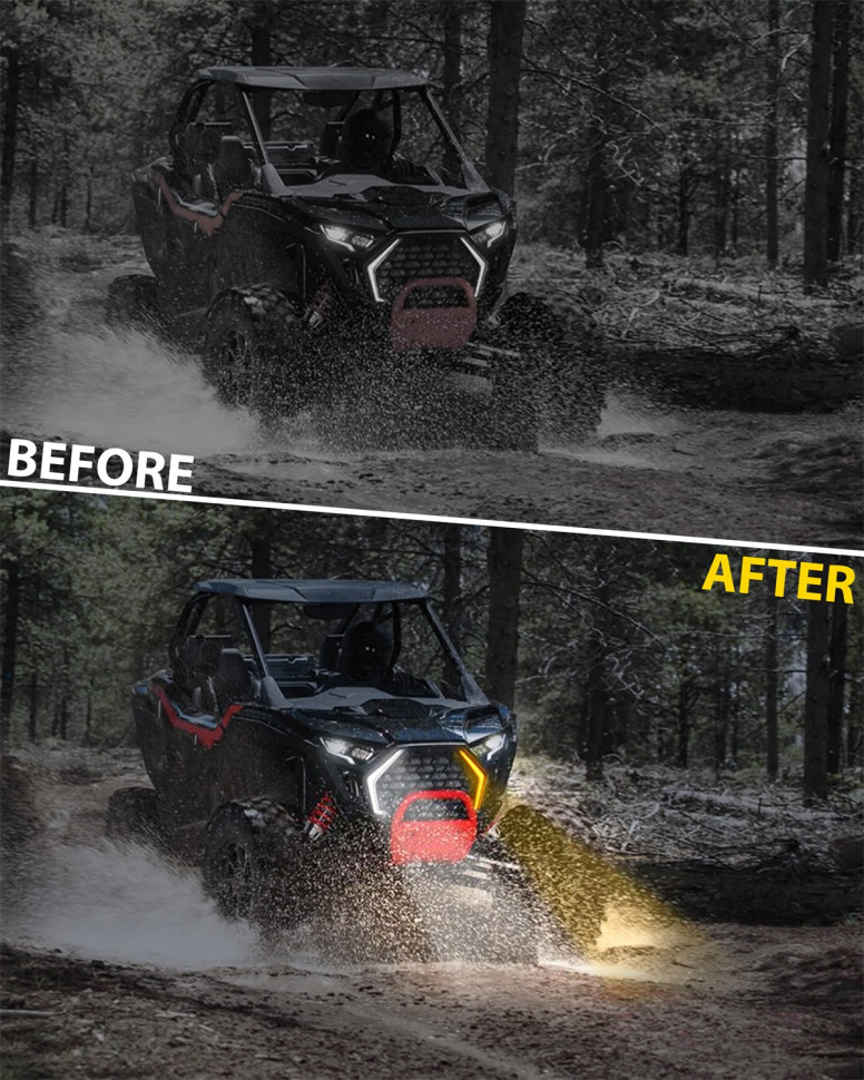 ДХО + поворотники (Fang Lights) для квадроцикла Polaris RZR Pro XP / Pro R / Pro S 2025+ MTVPH0839; 2417278; 2417279