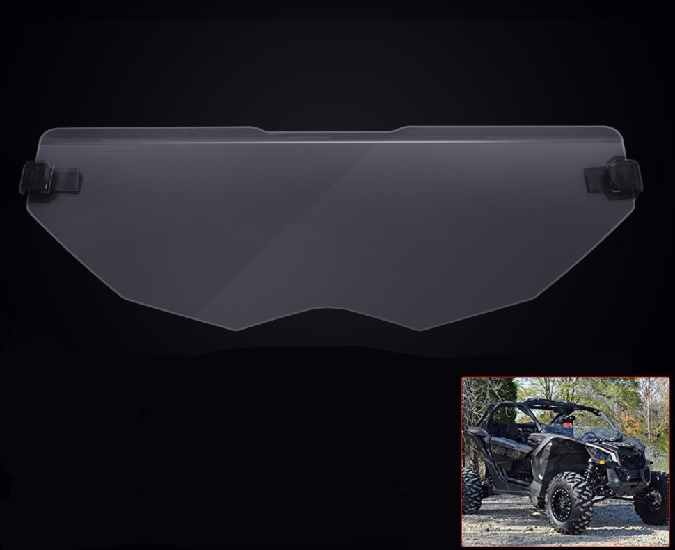 Стекло лобовое 1/2 CanAm Maverick X3 Kemimoto FTVWS011 715002909 B0110-02902CL HWS-CA-X3-75 прозрачное