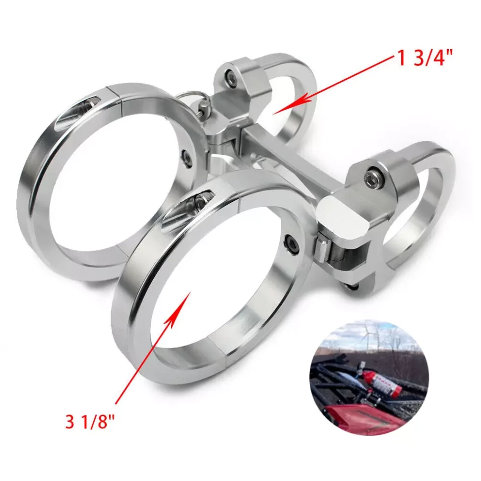 Держатель огнетушителя на трубу 1,75" для UTV Polaris RZR, Yamaha RHINO, Kawasaki ATVFEM-1.75-SIL