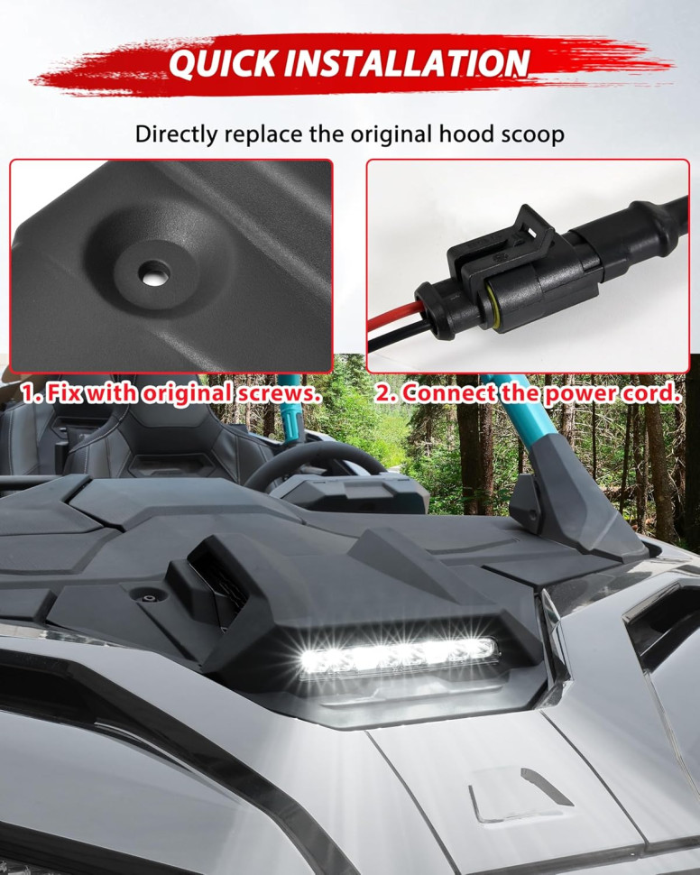 Капот с ДХО для квадроцикла 2025 Polaris RZR PRO XP/PRO R/S MTVPH0852 5465594-070