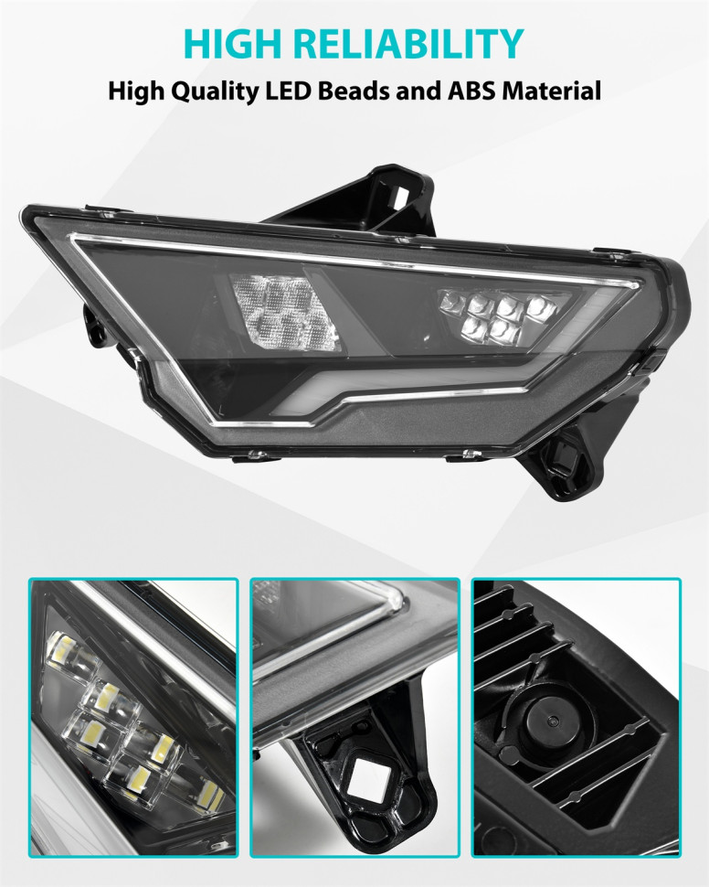 Фары головного света с поворотниками для квадроцикла Polaris RZR PRO R 2025-15 2418035 2418036 AUPLR0064 2418035N