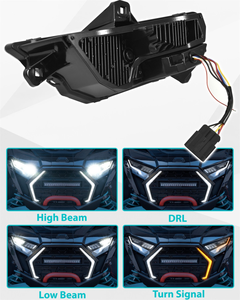 Фары головного света с поворотниками для квадроцикла Polaris RZR PRO R 2025-15 2418035 2418036 AUPLR0064 2418035N