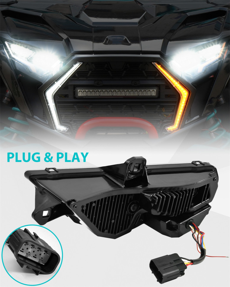 Фары головного света с поворотниками для квадроцикла Polaris RZR PRO R 2025-15 2418035 2418036 AUPLR0064 2418035N