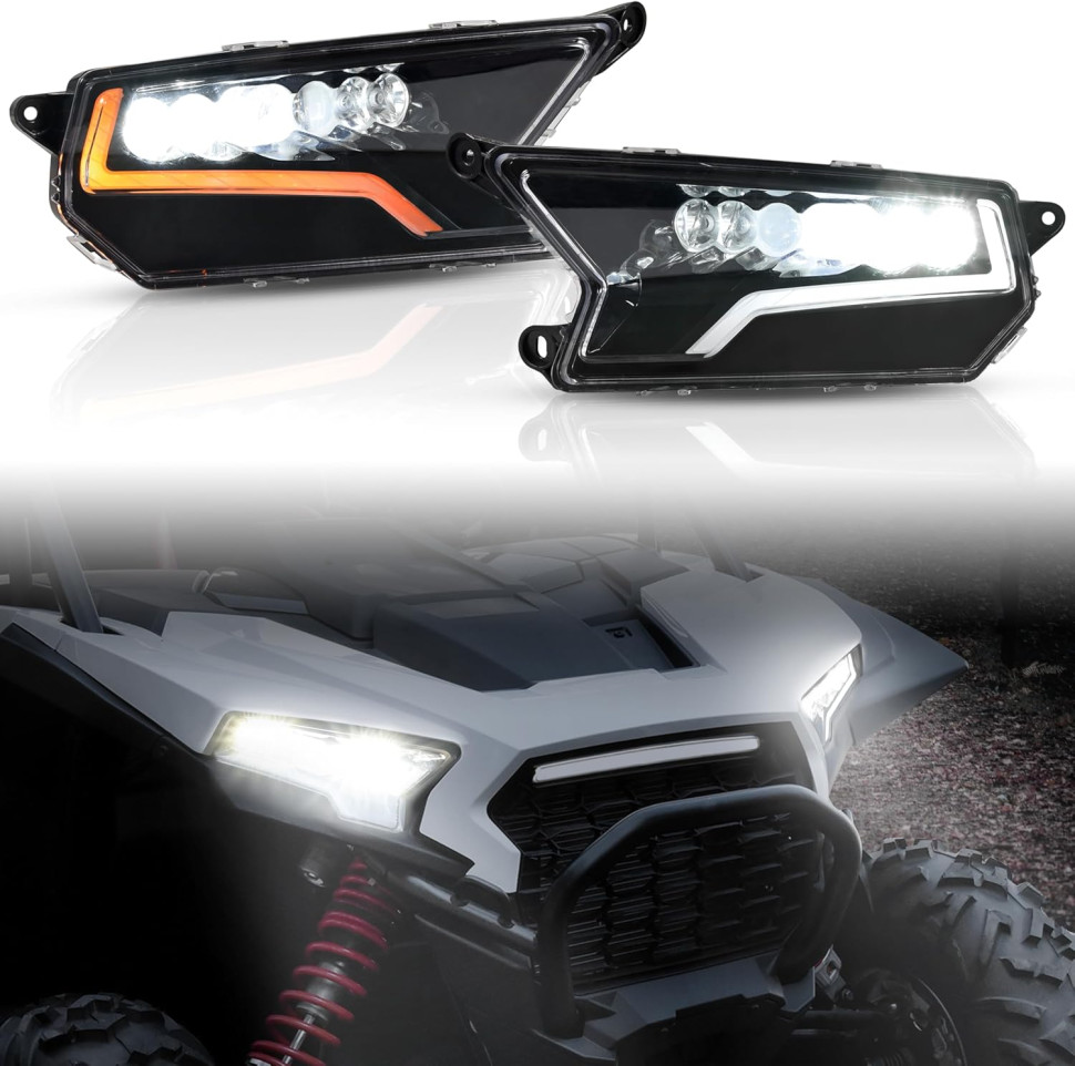 Фары головного света LED с поворотниками Polaris RZR XP/XP 4 1000 2024+ MTVPH0717 2415180 2415181 B0801-05305-CL