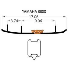 Коньки для снегохода Yamaha SR - Viper / Sidewinder / 8KC-F3732-00-00 / EYV3-8800-1 / AY6-8800-1 4" дюймовый кант