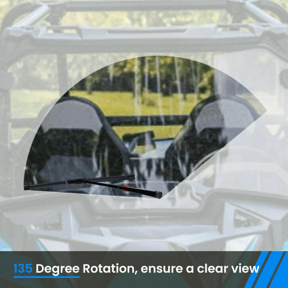 Дворник для квадроцикла ручной 400мм Polaris RZR /Ranger /General /Maverick X3 /Trail /Sport /Commander /Yamaha Viking /Rhino /YXZ /CF Z10/Z8/Z6 /U10/U8 FTVWW003 FTVWW003