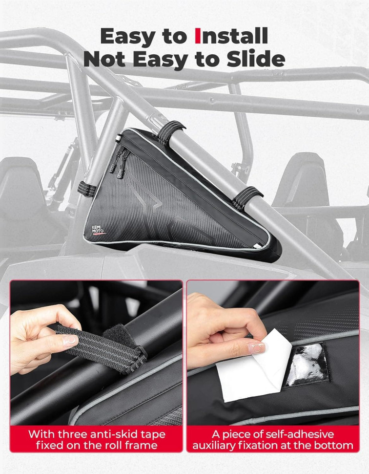 Сумки на дуги для квадроцикла Polaris RZR XP 1000/4 2024-2025 Kemimoto B0113-17513-BK