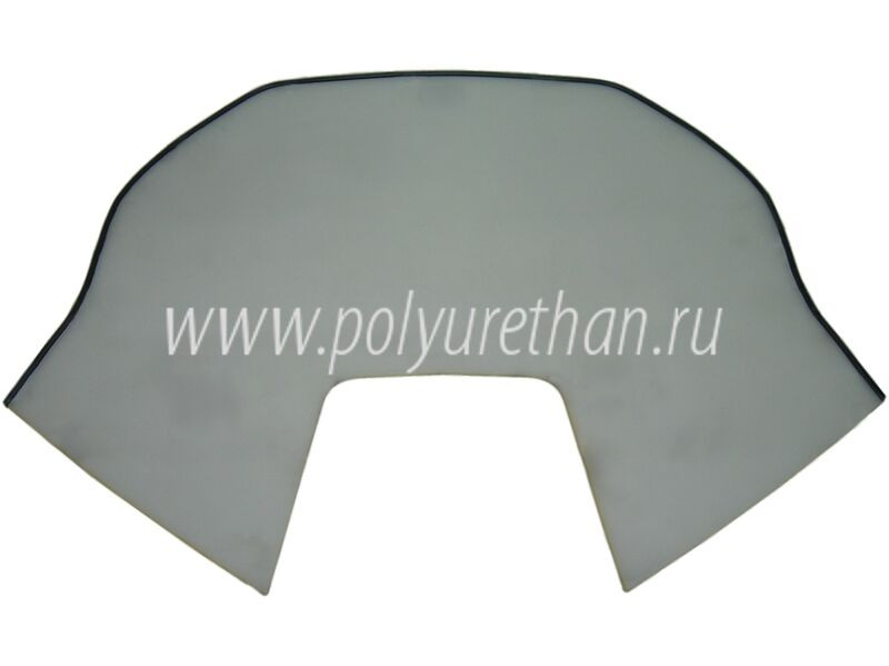 Стекло ветровое для снегохода Буран с вырезом под фару (высота 38см, толщина 2мм, МПК) 50-44-408Pc