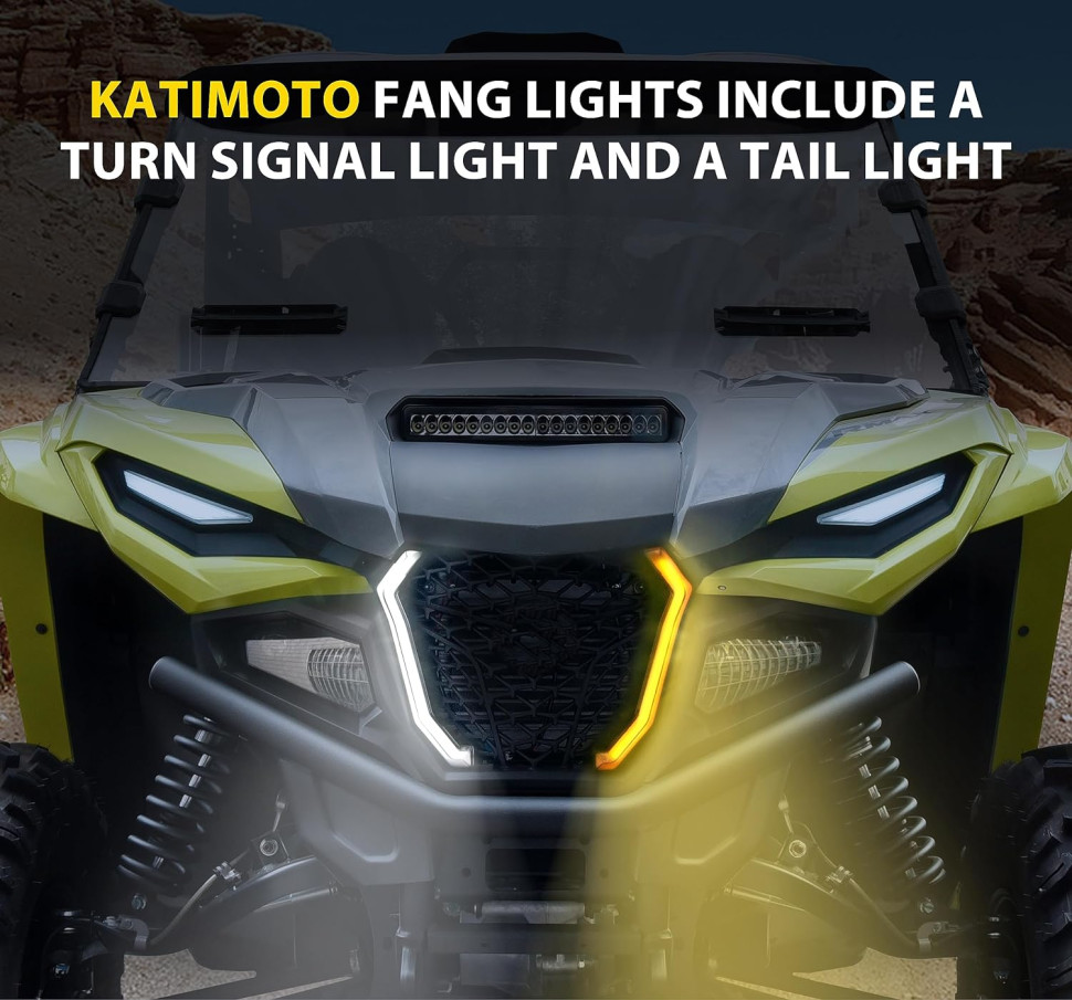 Фары светодиодные ДХО в решетку радиатора с поворотниками Yamaha Rmax MTVPH0530