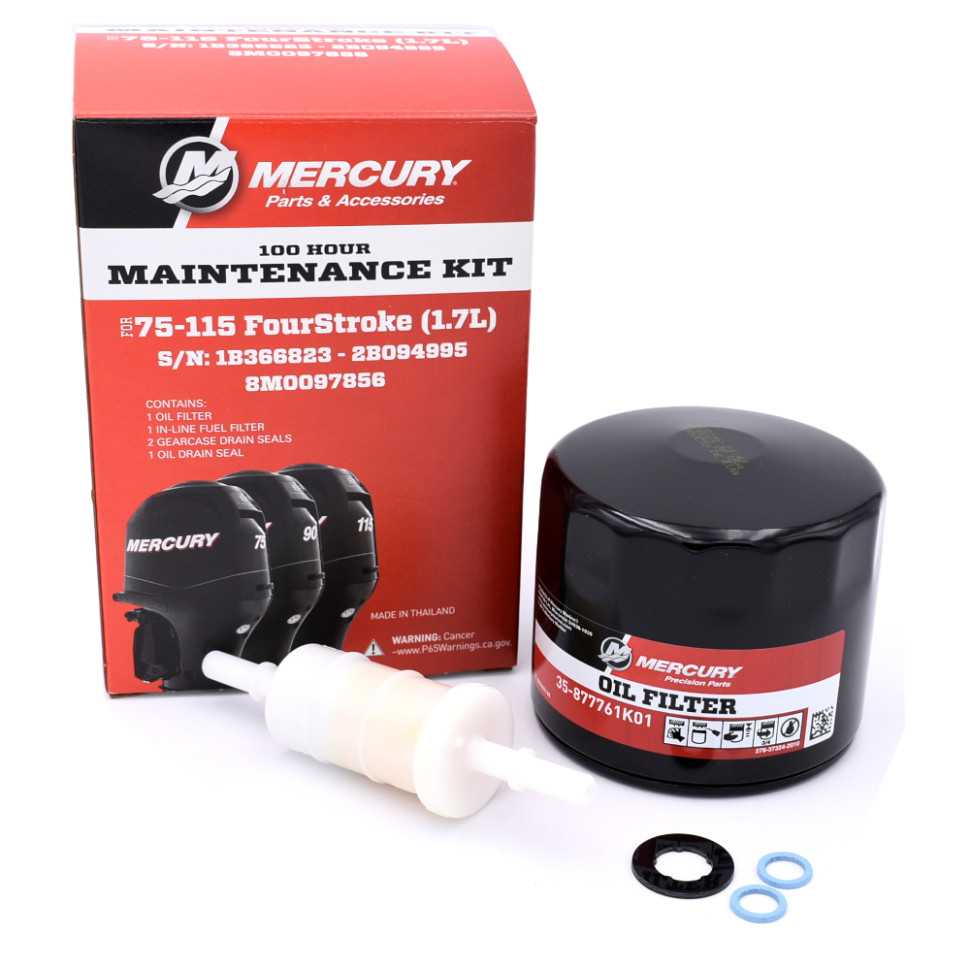 Комплект для ТО 4 тактных Mercury 100 часов 75-115 1.7л  8M0097856
