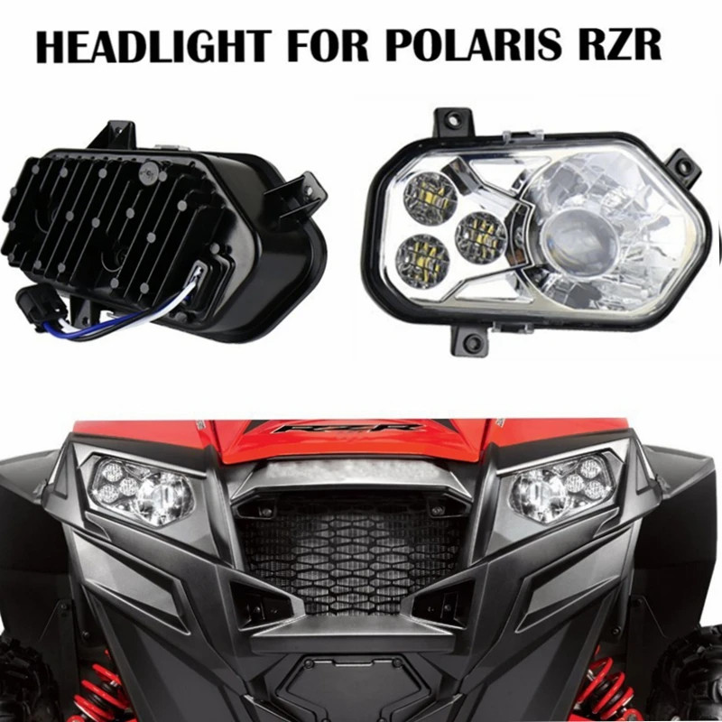 Фары головного света светодиодные Kemimoto (Комплект) для Polaris Sportsman RZR 800S 900 2411593 2411854, 2411594, 2411855, 2410616, 2410615, 2411492, 2411493 lens-rzr900 lens-rzr900b