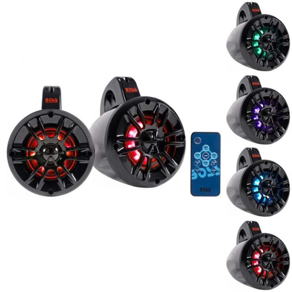 Активная акустическая система из 2-х колонок с bluetooth для ATV /UTV /SSV /Marine BOSS AUDIO 4" POD RGB SPEAKERS MRWT40RGB /63-8089 MRWT40RGB