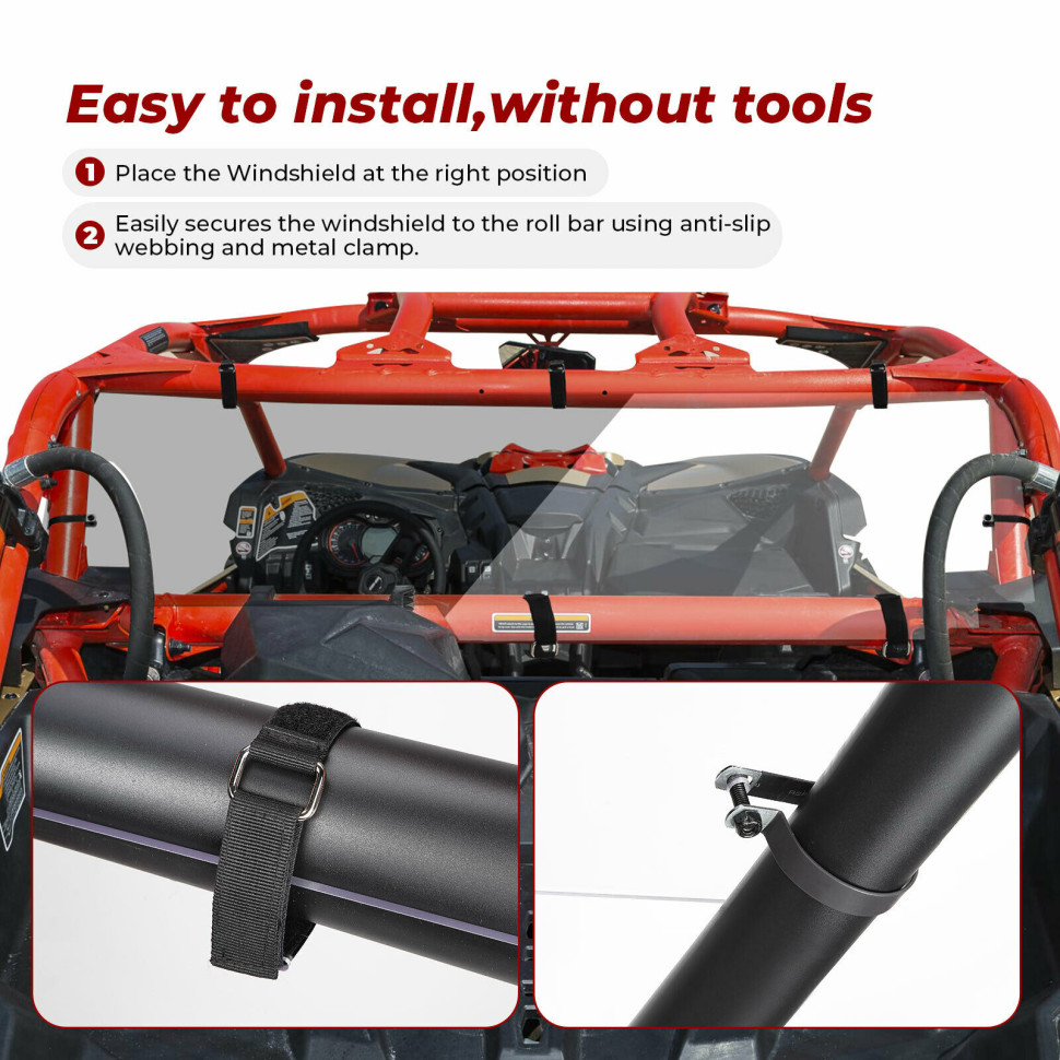 Стекло заднее Kemimoto для CanAM Maverick X3 B0110-03501CL