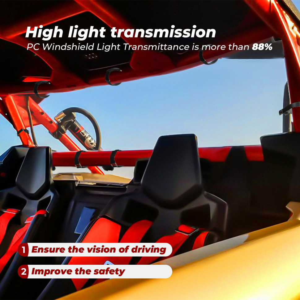 Стекло заднее Kemimoto для CanAM Maverick X3 B0110-03501CL