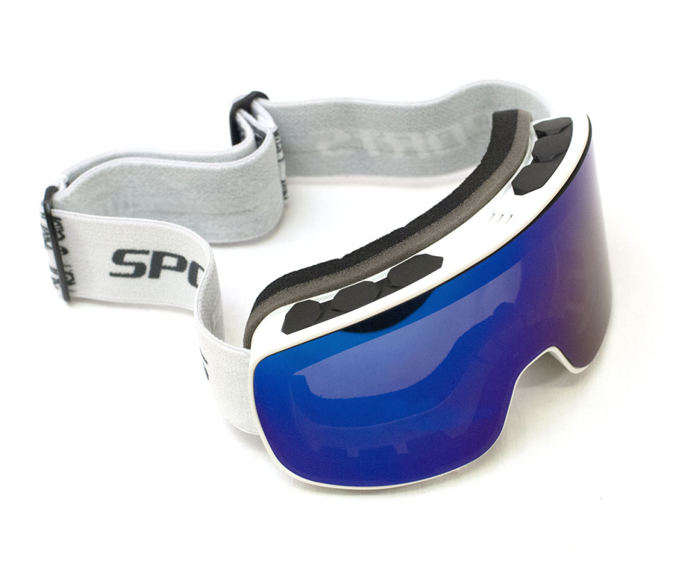 Очки снегоходные RiderLab белые с синей линзой XH-100W