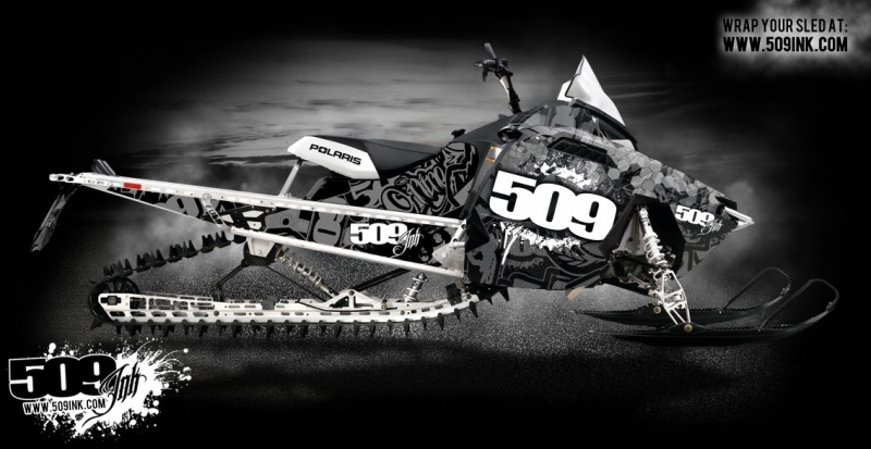 Наклейки для снегохода 509 для Polaris RMK 05-10 Dragon Shift- Swatch комплект 509-WPO-OR-11F