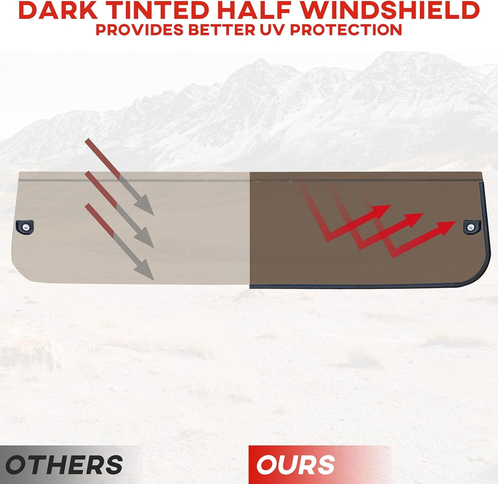 Стекло лобовое 1/2 тонированное для Polaris General HWS-P-GEN1K-70 2881111