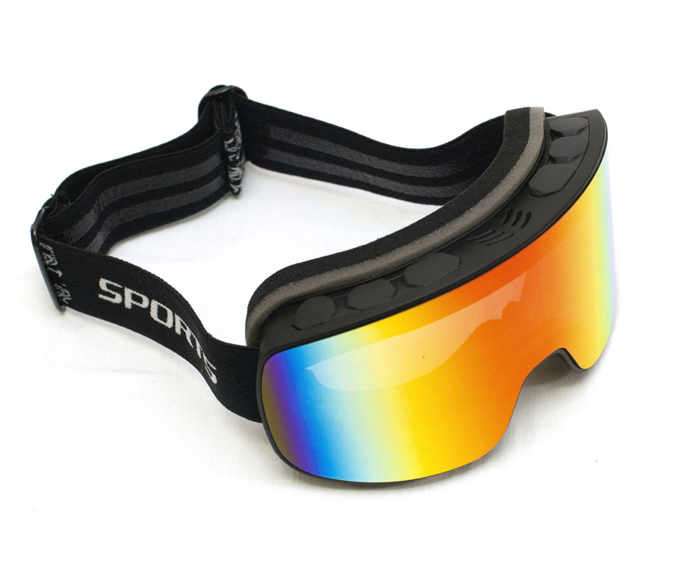 Очки снегоходные RiderLab черные с зеркальной розовой линзой XH-100B