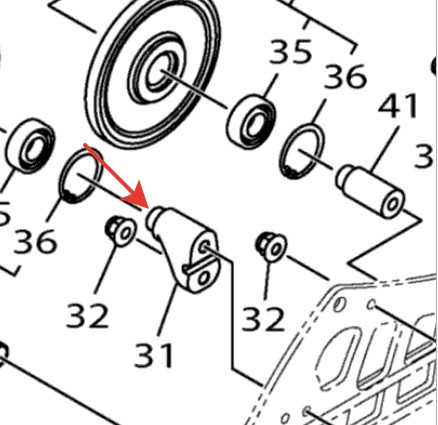 Крепление ролика снегохода Yamaha Viper 8JP-G7419-00-00 8JP-G7419-00-00