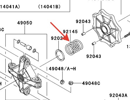 Пружина ведущего варитора Kawasaki KVF 750 08-11 92145-0557 92145-0557