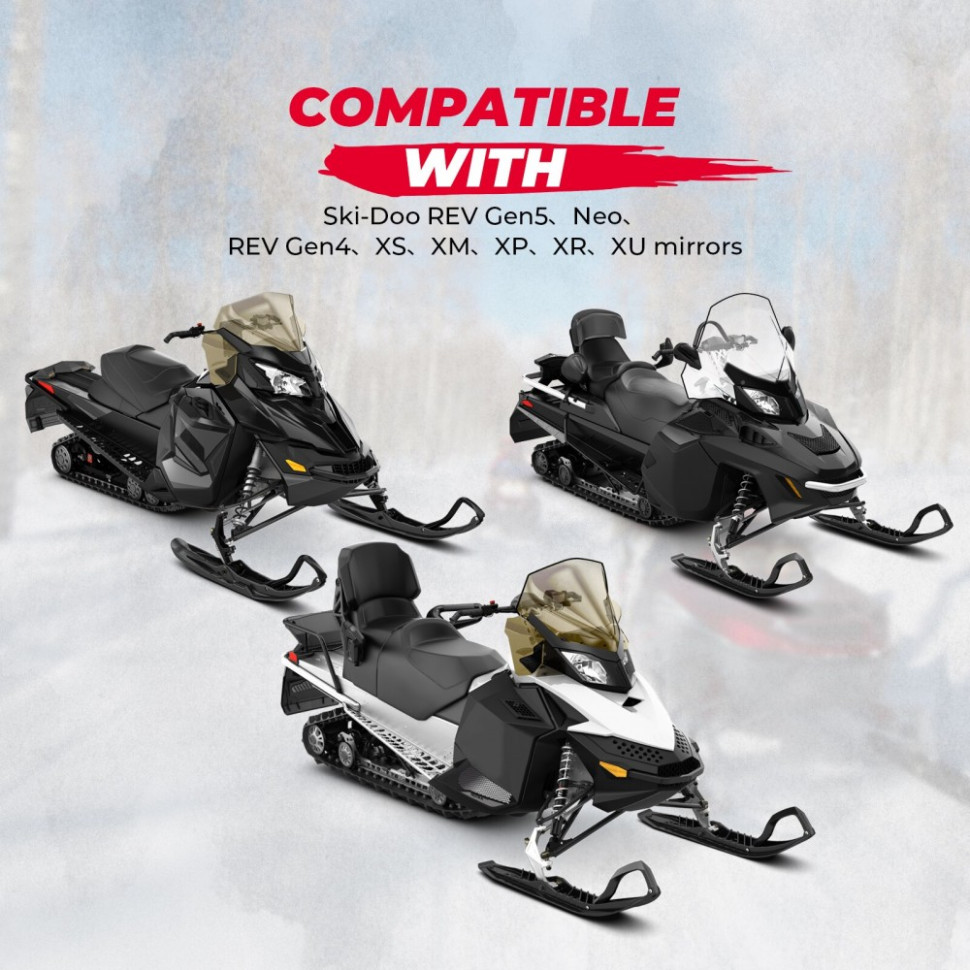 Боковые зеркала заднего вида на защиту рук снегохода для Ski-Doo REV Gen5 Neo REV Gen4 XS XM XP XR XU /LYNX REX 860200893 /RM72 RM72